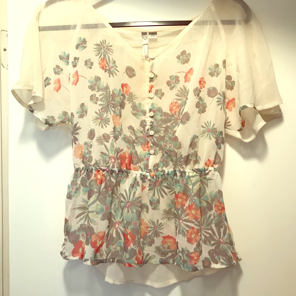 Lauren Conrad light flowy sheer top